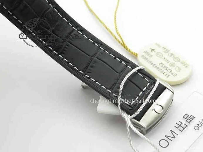 0217 Tailored Planet Ocean Master Chronometer SS OM 1:1 Best Edition Black Dial On Leather Strap A 8173